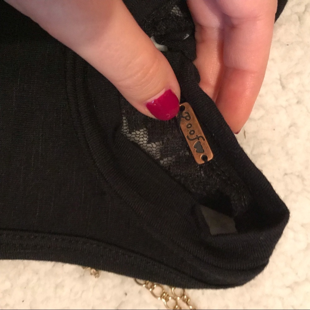 Lace Panel Black Racerback Tank Top - Picture 5 of 8